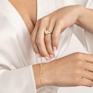 14k Yellow Real Gold Signet Mini Heart Ring Size 6, 7, 8